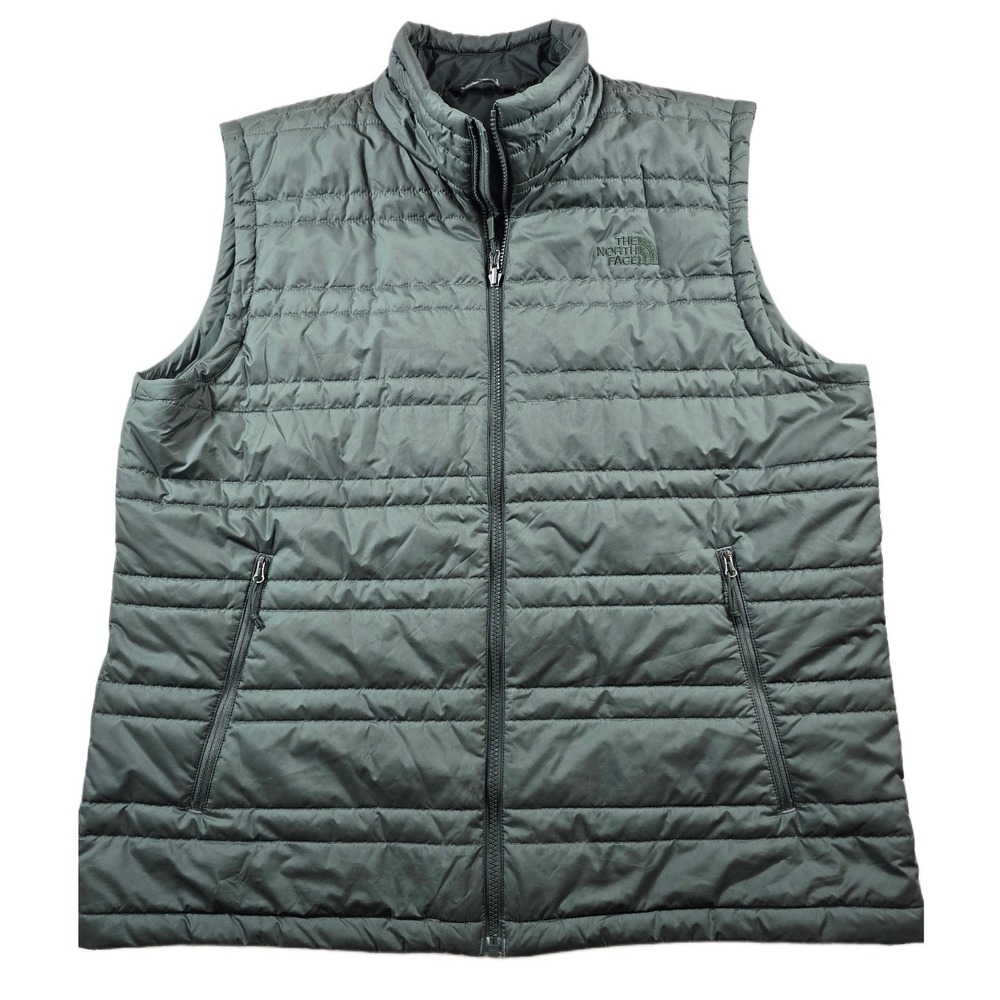The North Face Puffer Vest Mens XL Green Polyester Quilted Insulated